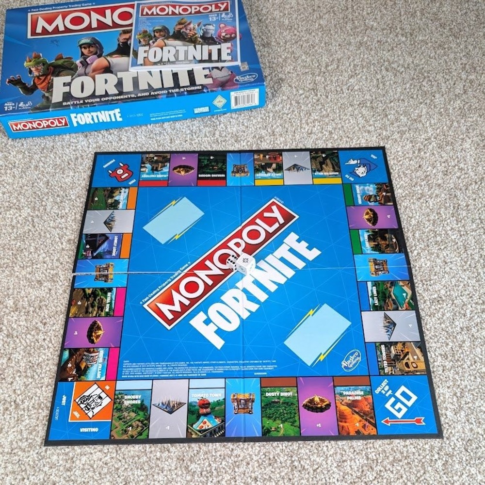 Hasbro Monopoly Fortnite Edition Board Game - Game Board, Dice and Box Only - Picture 1 of 7